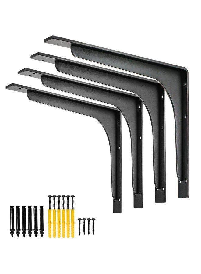 Picesa 16inch x 9.5inch shelf brackets,L Shelf Bracket, die-cast formation，vertical Angle, premium alloy metal heavy-duty shelf bracket, high strength Mounting Hardware Included, Corner Brace Joint,pack of 4 - Image 1